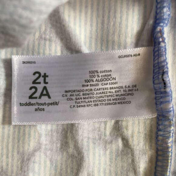 Carter's Blue Stripe Floral Print Dress 2T - Picture 8 of 9